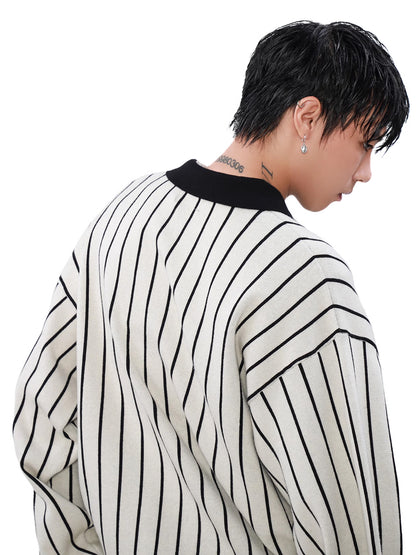 Stripe Polo Sweatshirt