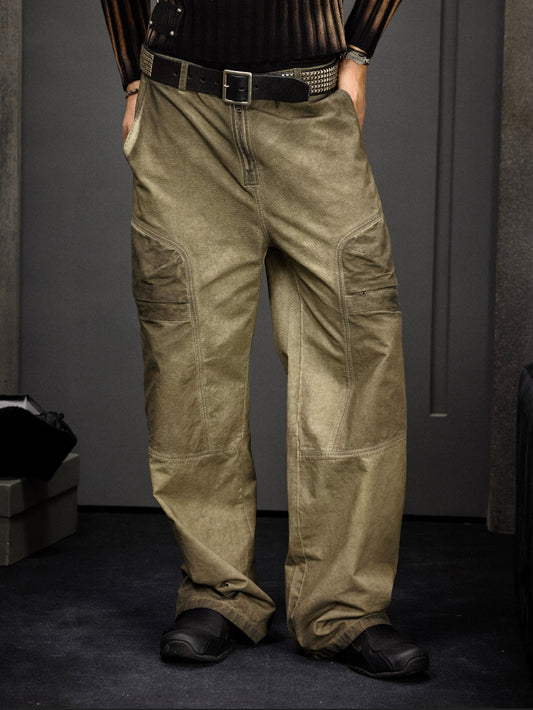 Faded Wide Cargo Pants