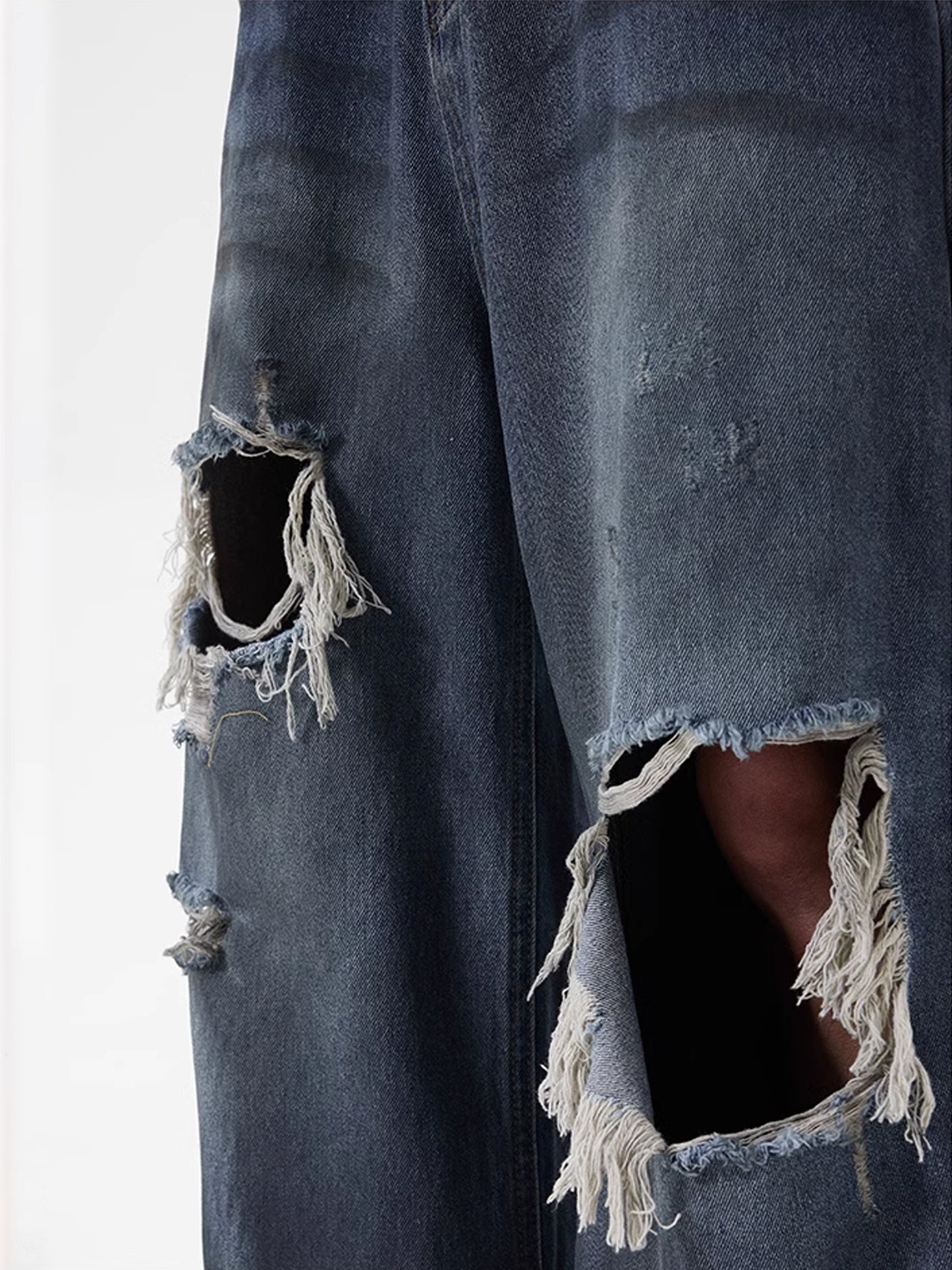 Old Dirty Dye Hole Denim Pants