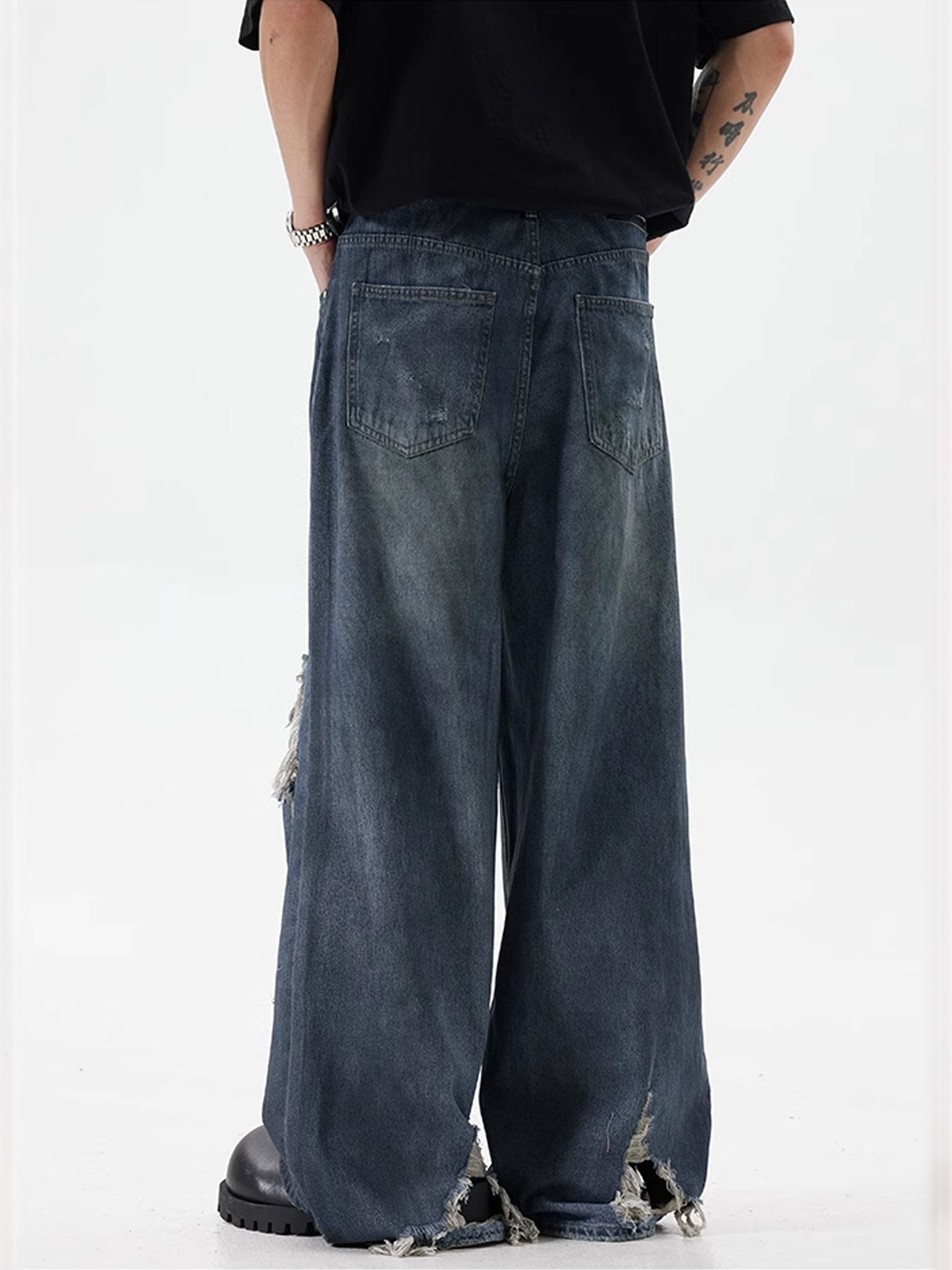 OLD DIRTY DYE HOLE DENIM PANTS