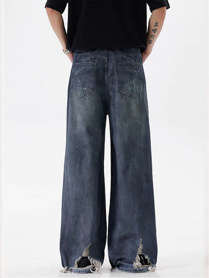 OLD DIRTY DYE HOLE DENIM PANTS