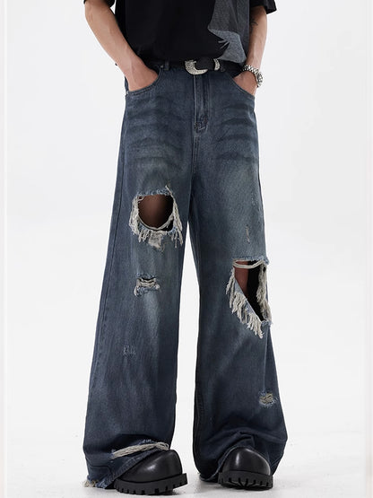 OLD DIRTY DYE HOLE DENIM PANTS