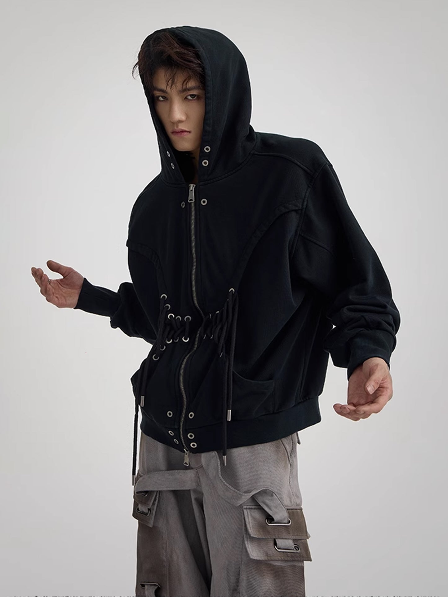 Hardware Drawstring Hoodie