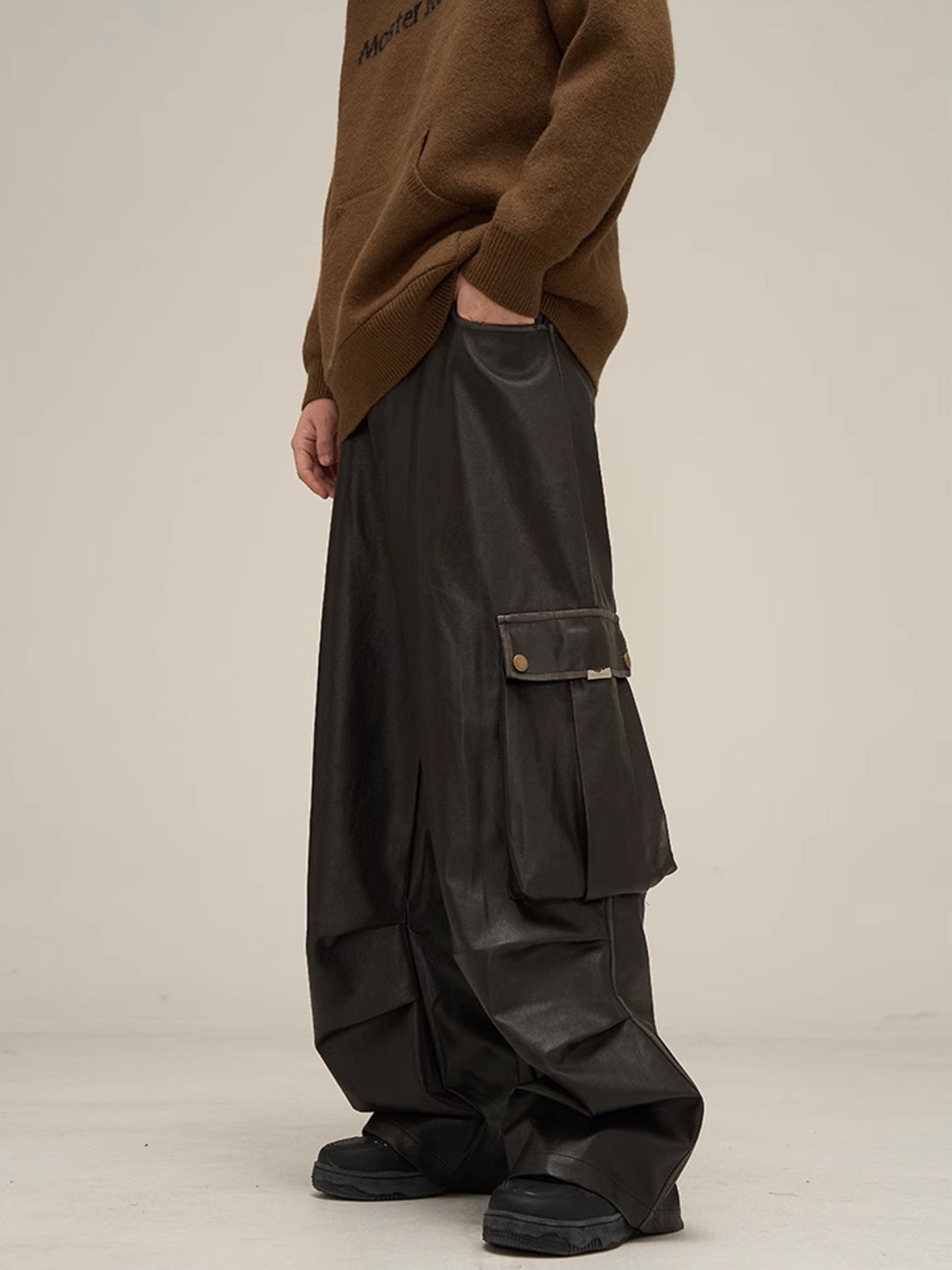 Niche Leather Cargo Pants