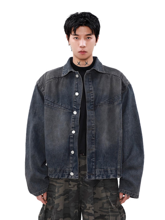 Washed Splicing Denim Jacket