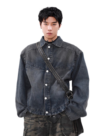 Washed Splicing Denim Jacket