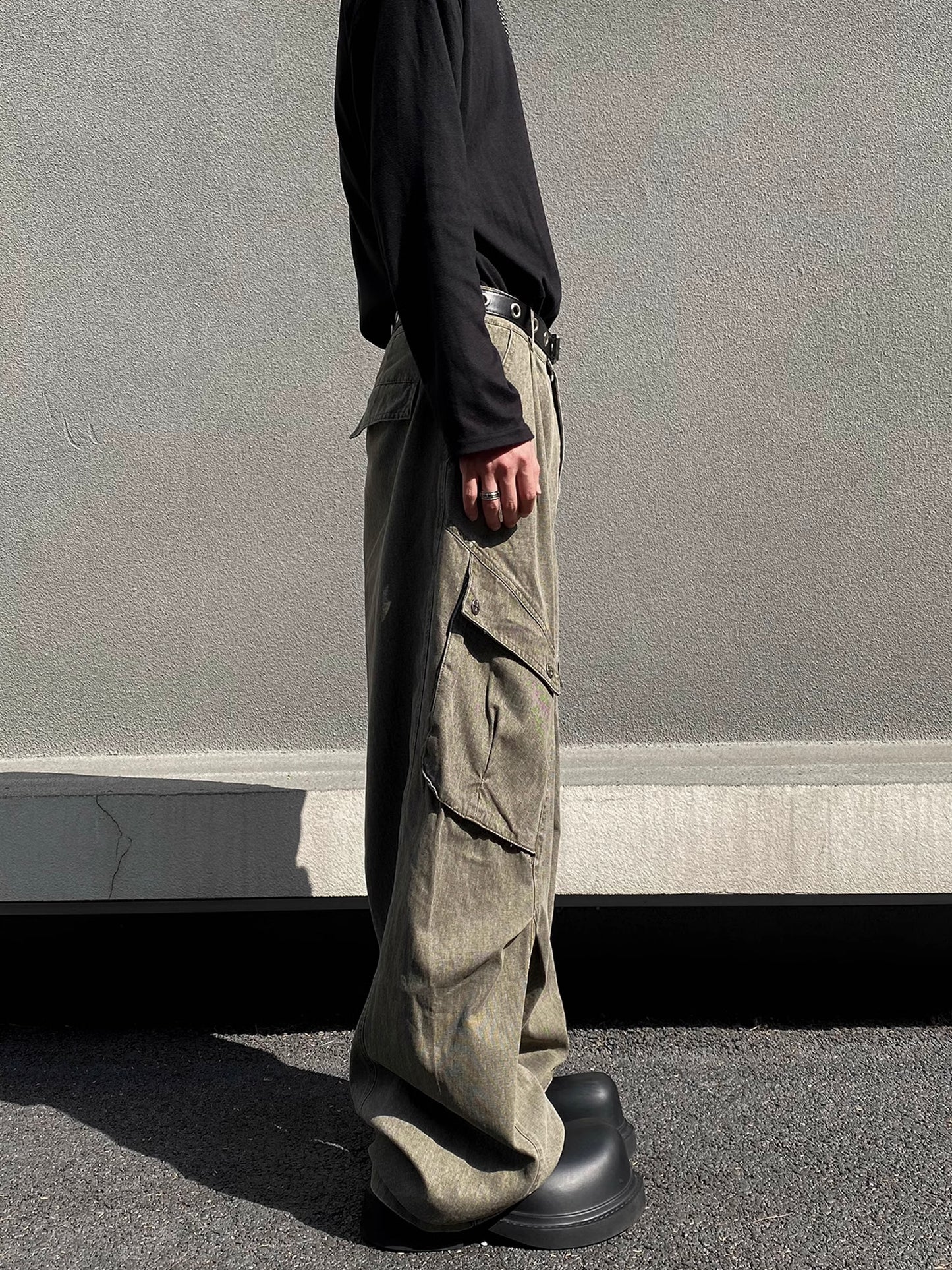 Diagonal Pocket CARGO PANTS