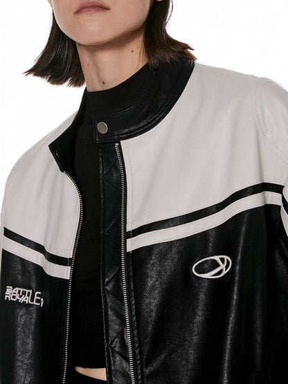 Retro Racing Leather Jacket