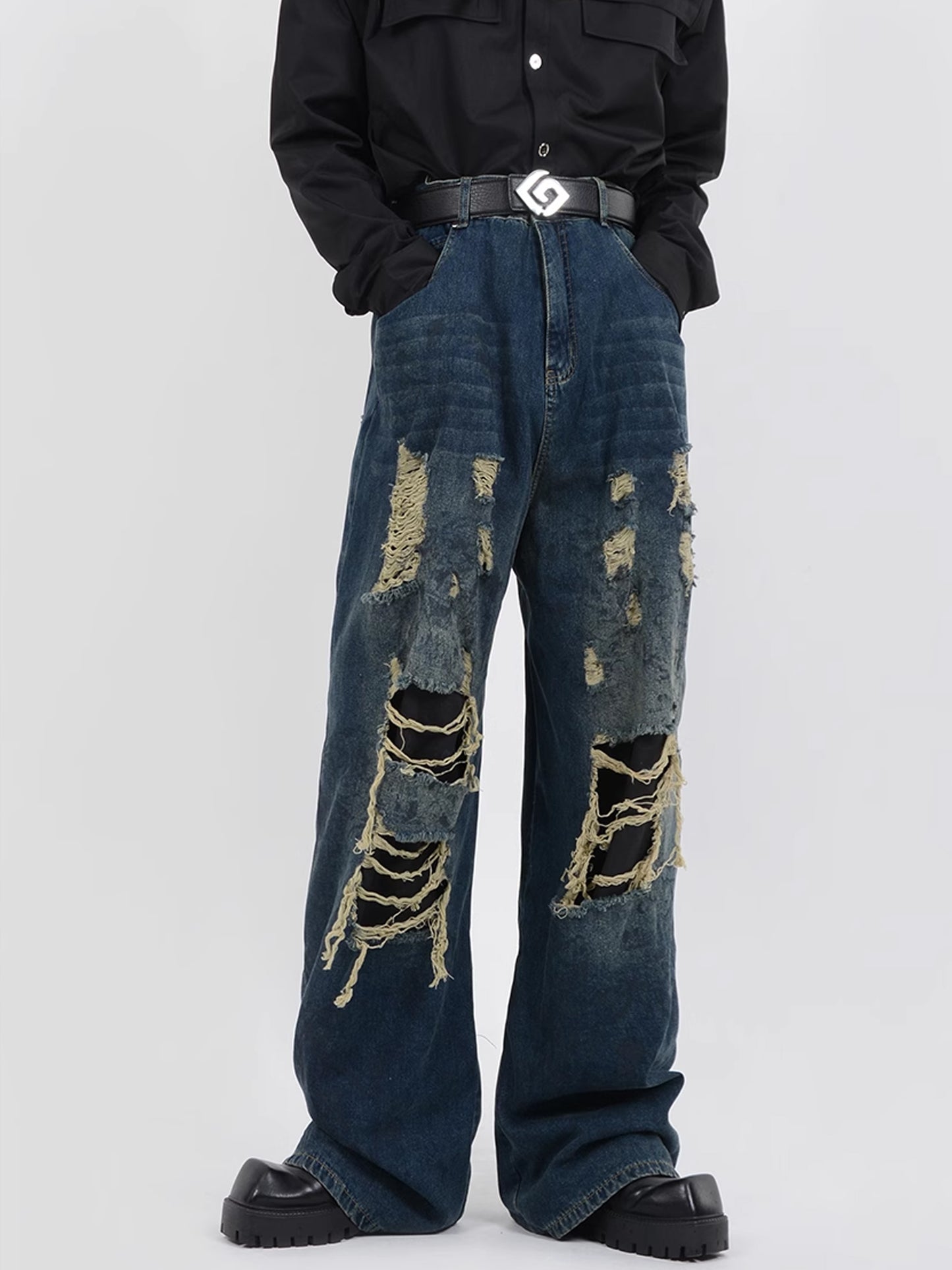 Dirty Destroy Denim Pants