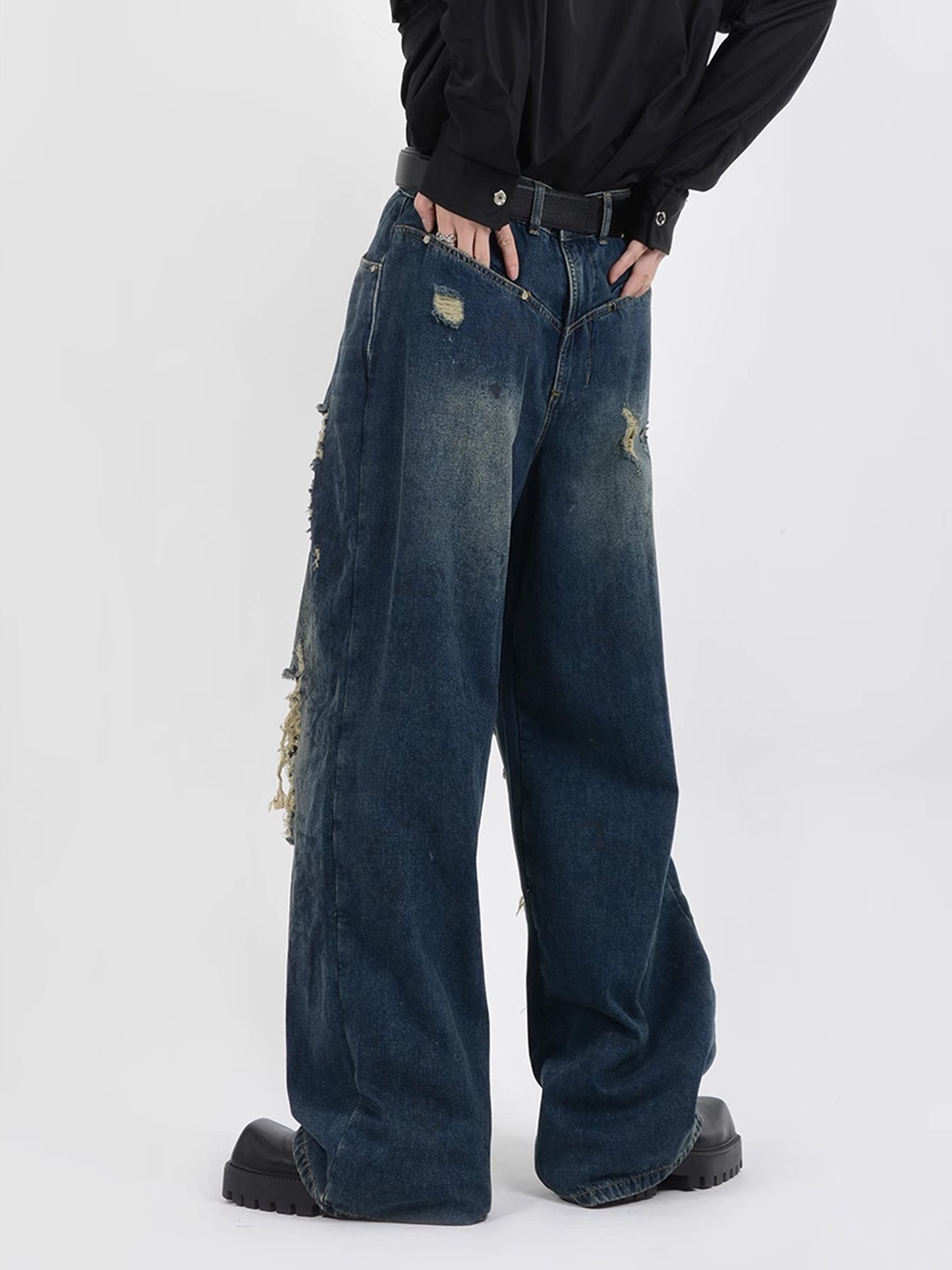 Dirty Destroy Denim Pants