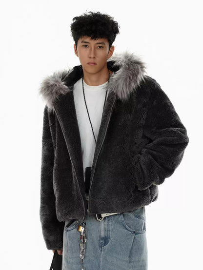 Zip Fur Hooded Jacket