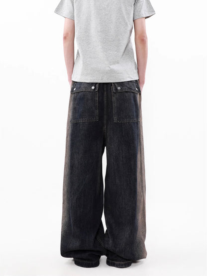 Gradation Drawstring Cargo Denim Pants