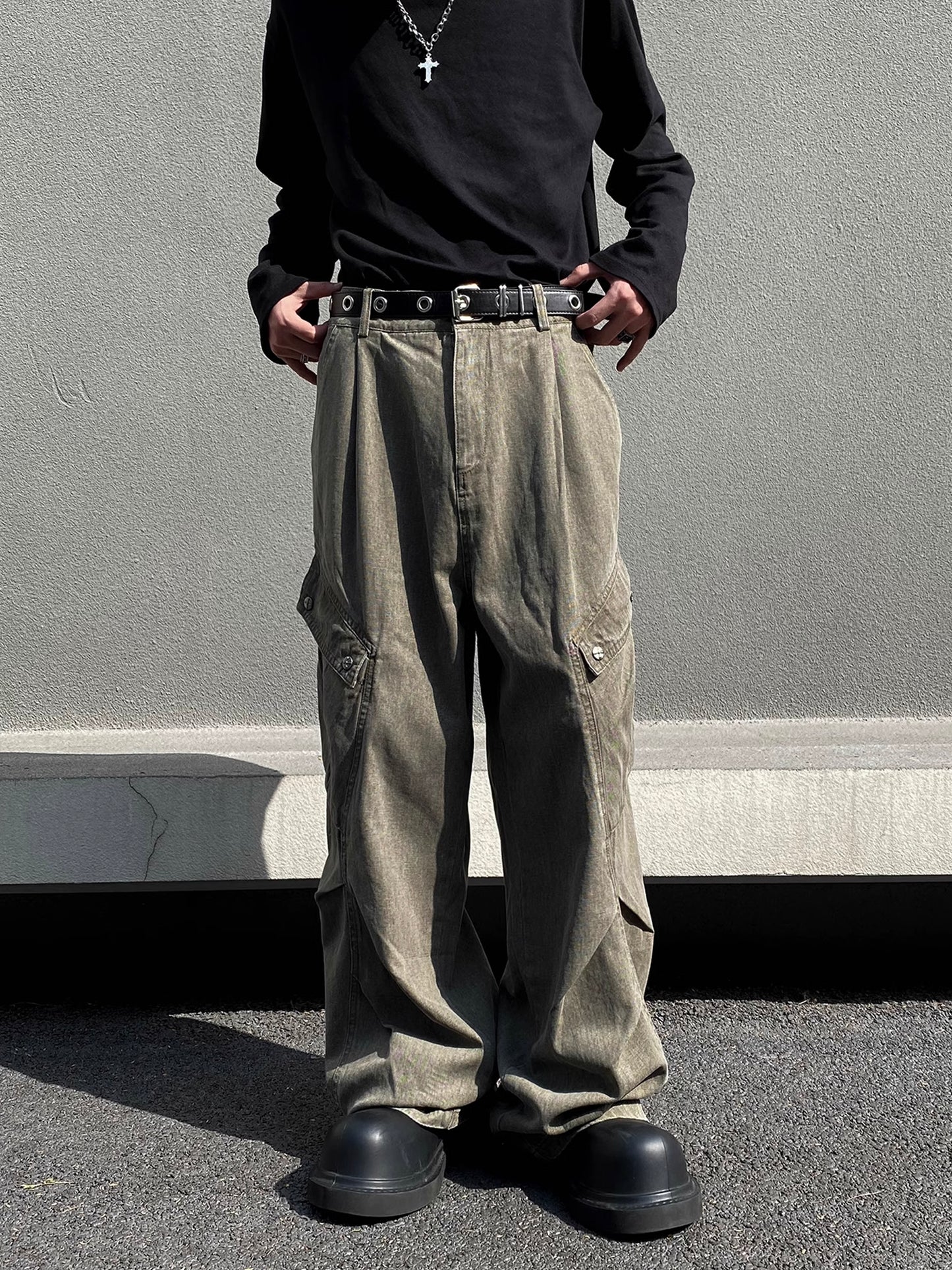 Diagonal Pocket CARGO PANTS