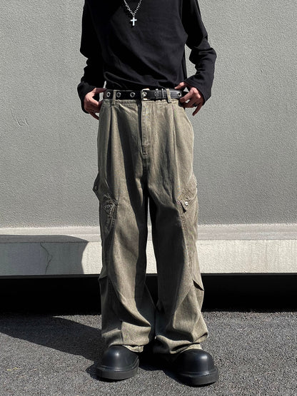 Diagonal Pocket Cargo Pants