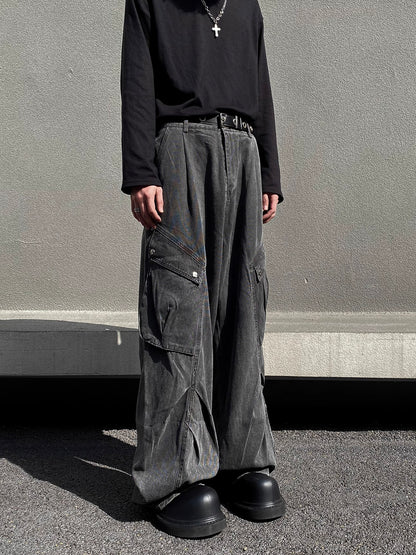 Diagonal Pocket CARGO PANTS