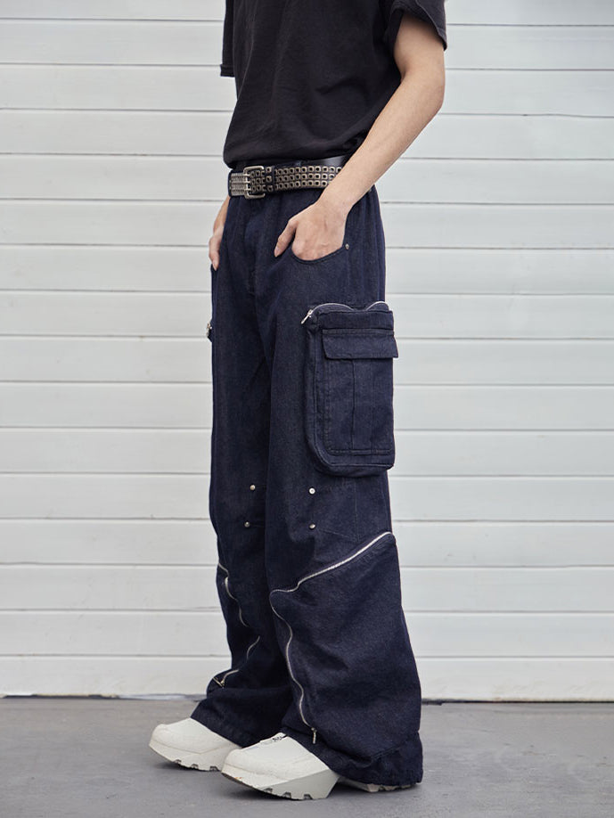 Zip Multi Pocket Cargo Pants