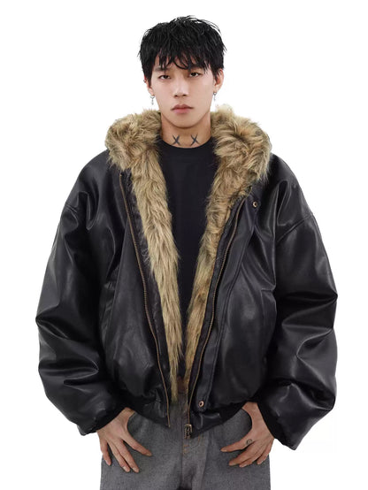 Reversible Fur Leather Jacket