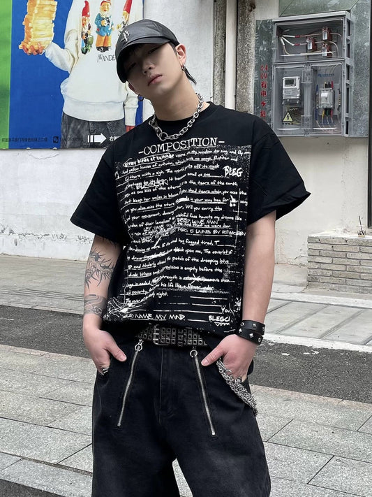 Lettering Music Print Tee