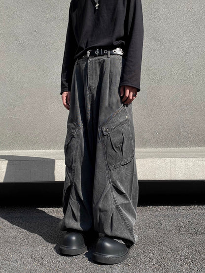 Diagonal Pocket Cargo Pants