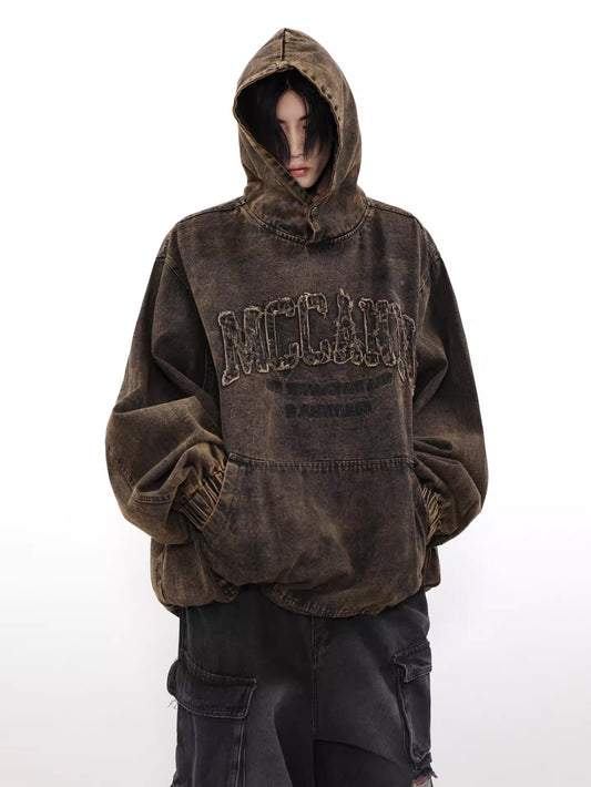 College Logo Washed Hoodie