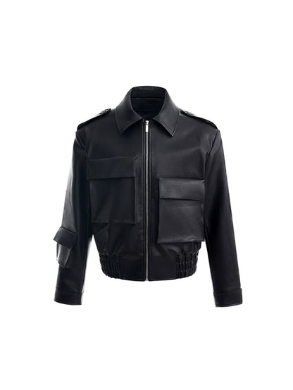 Biker Pocket Leather Jacket