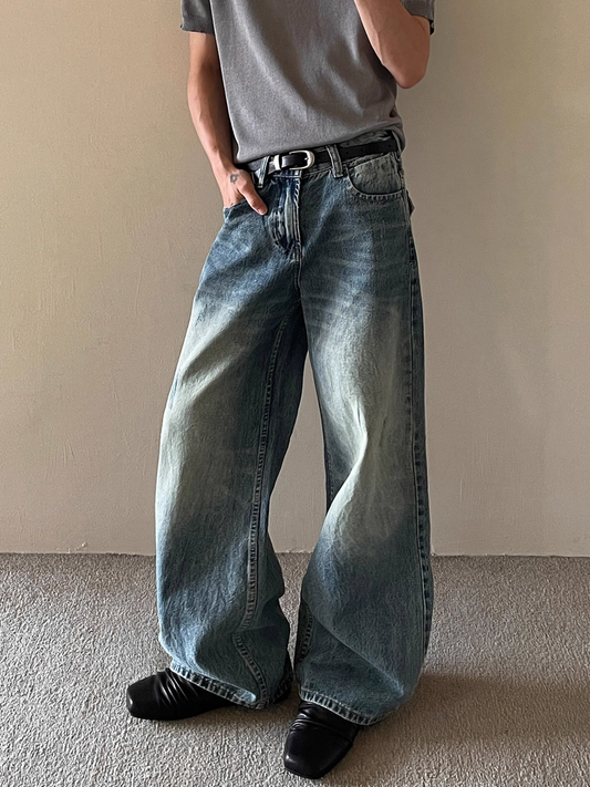 Stitching Old Washed Cleanfit Jeans