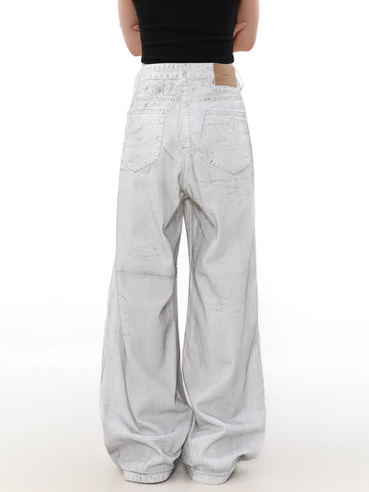 Ripped White Damage Denim Pants