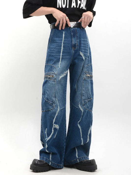 Niche Retro Design Denim Pants