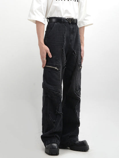 Niche Retro Design Denim Pants