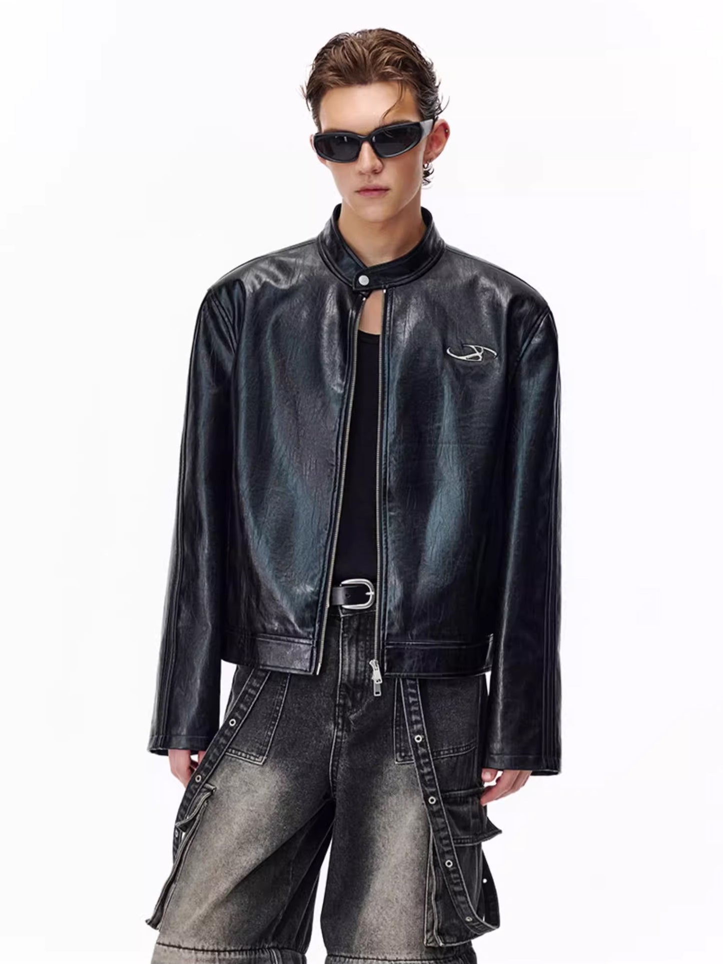 Clean Fit Biker Leather Jacket