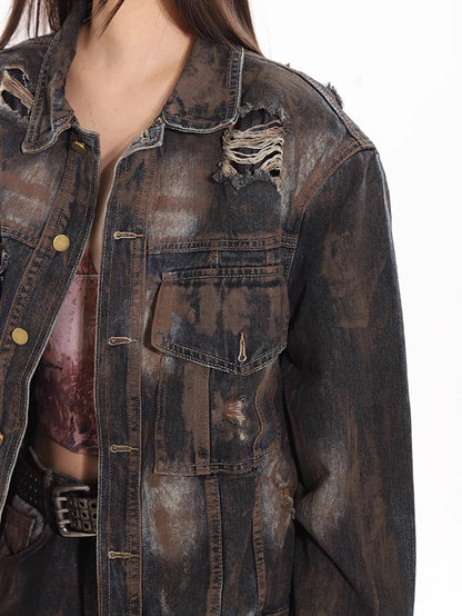 Destructive Dirty Denim Jacket