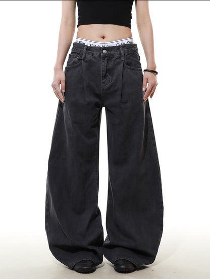 Vintage Pleated Machete Denim Pants