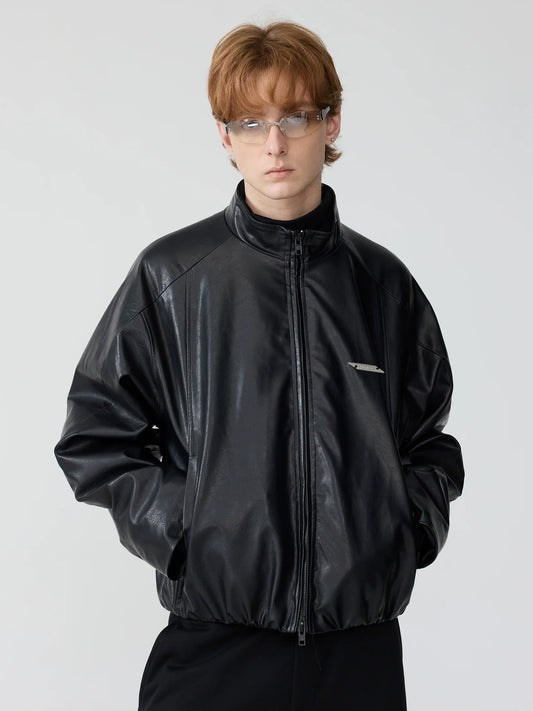 Stand Collar Relaxed Fit Jacket