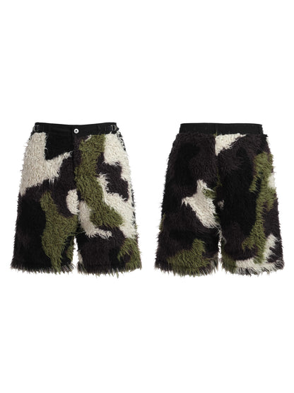 Camouflage Fur Shorts