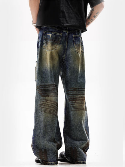 Dirty Retro Damaged Denim Pants