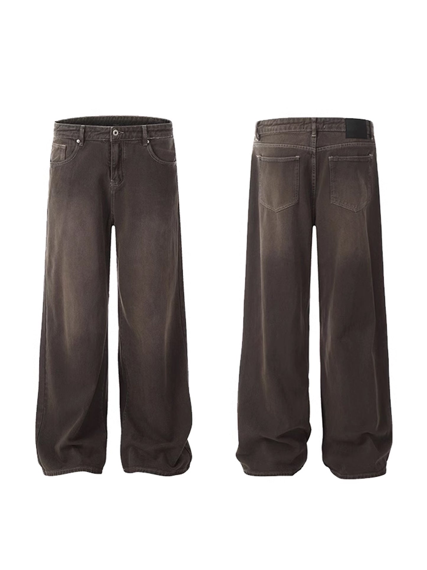 Washed Brown Denim Pants