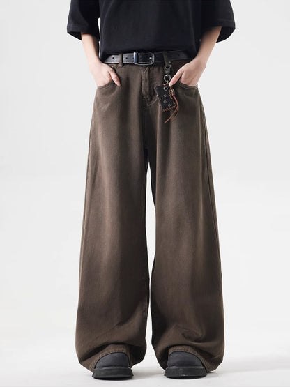 Washed Brown Denim Pants