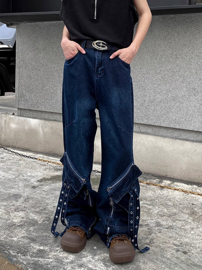 Belt Cargo Denim Pants