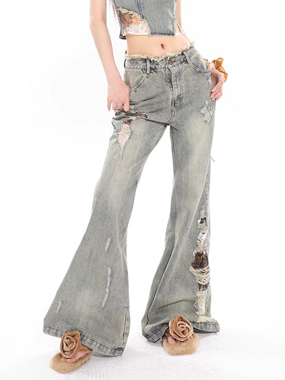 Damage Flare Denim Pants