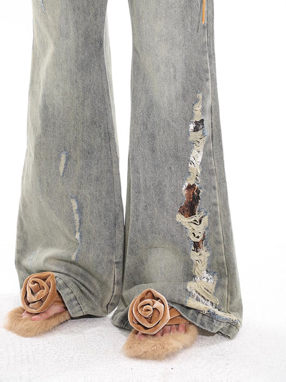 Damage Flare Denim Pants