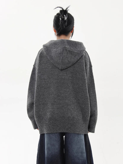 Button Knit Hoodie