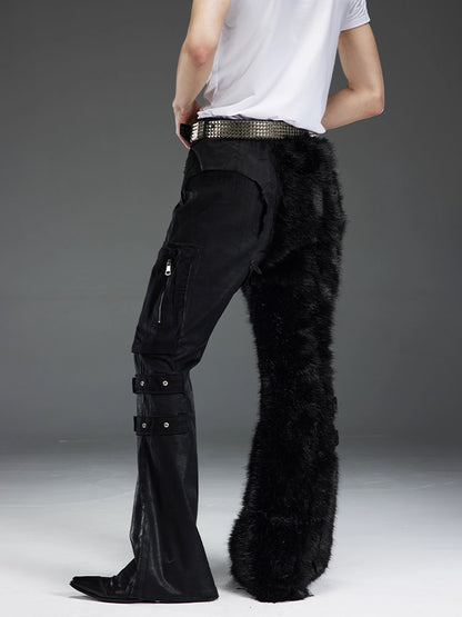 Shaggy Patent Leather Pants