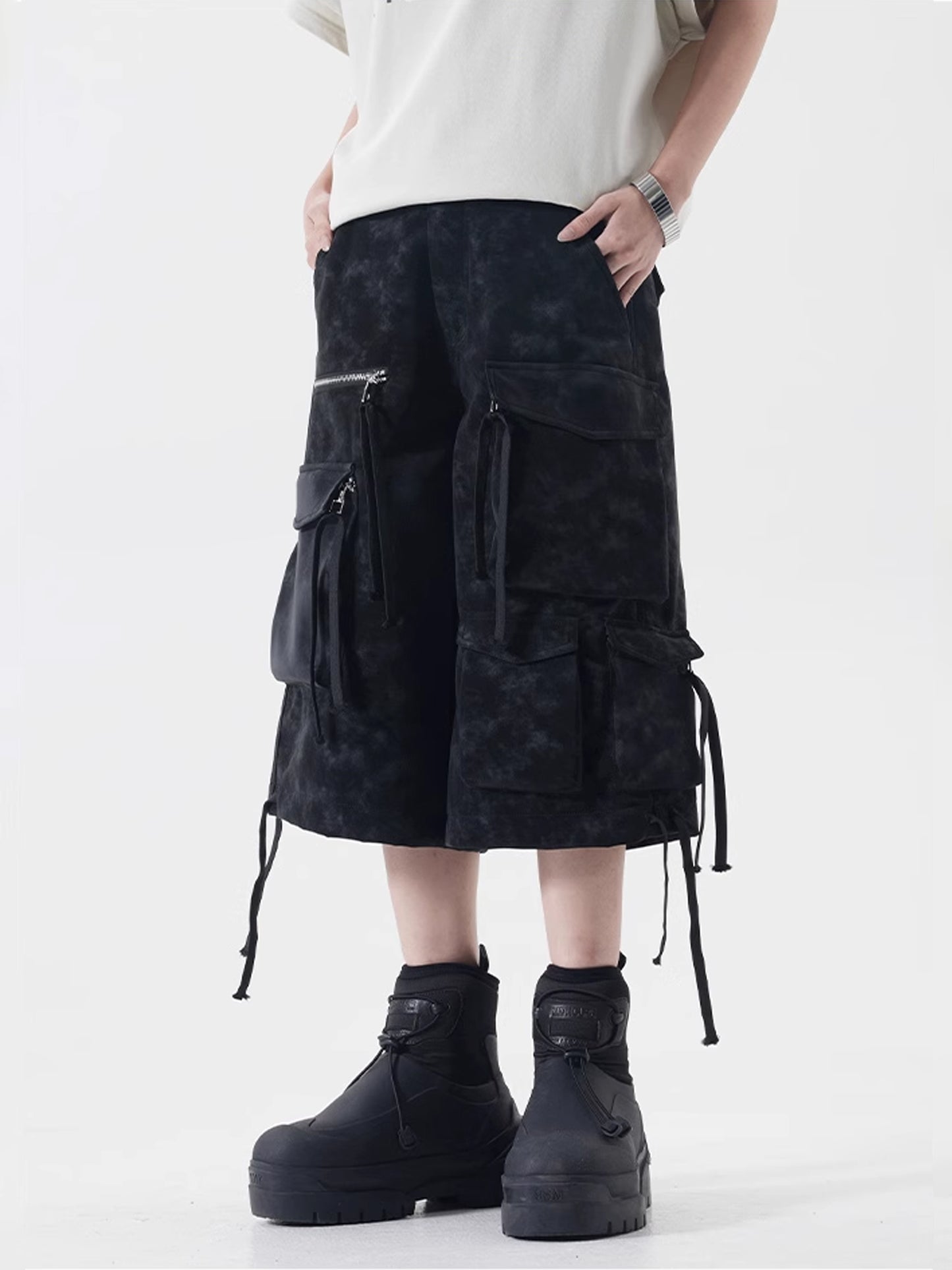 String Half Cargo Pants