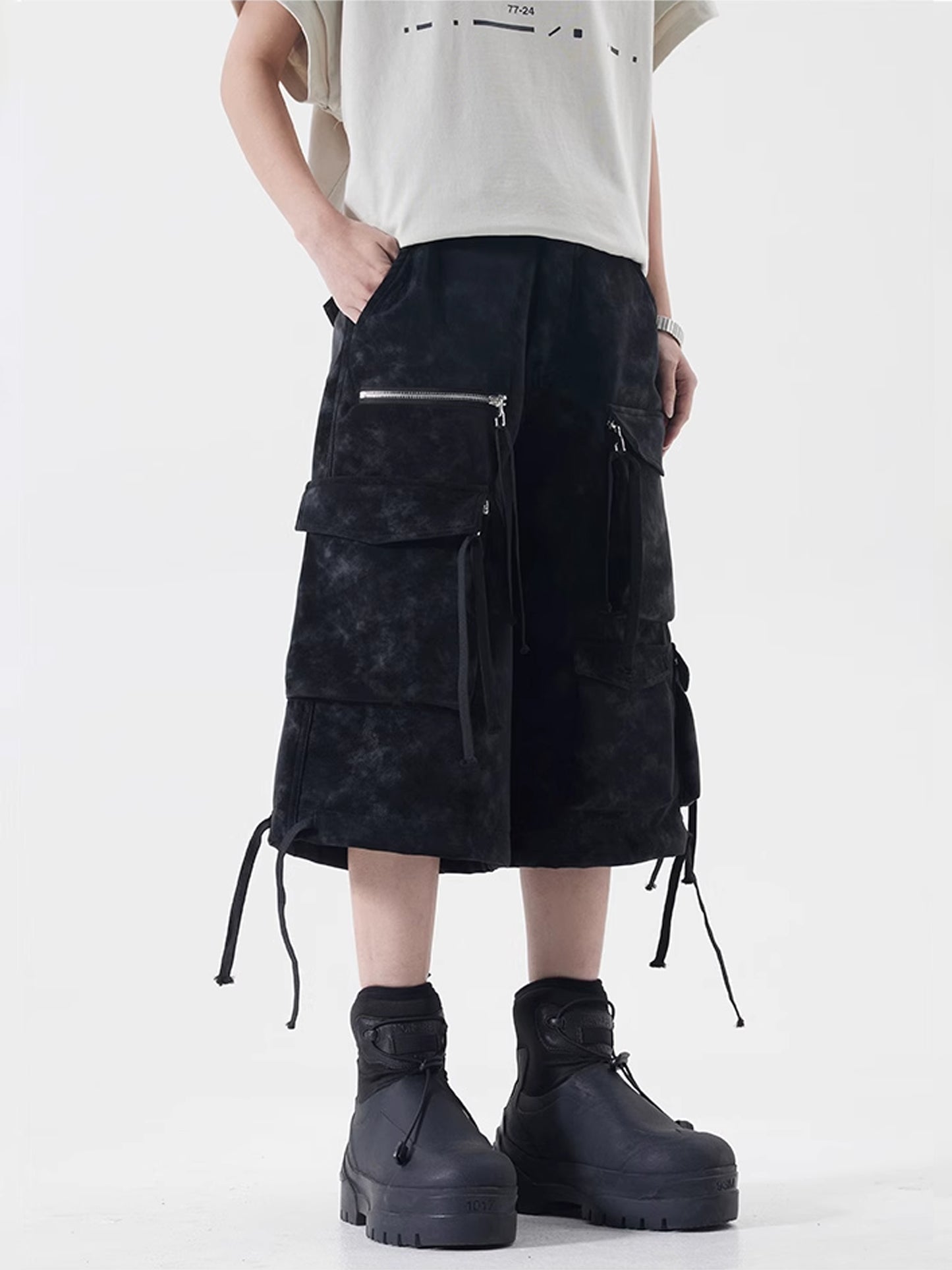 String Half Cargo Pants