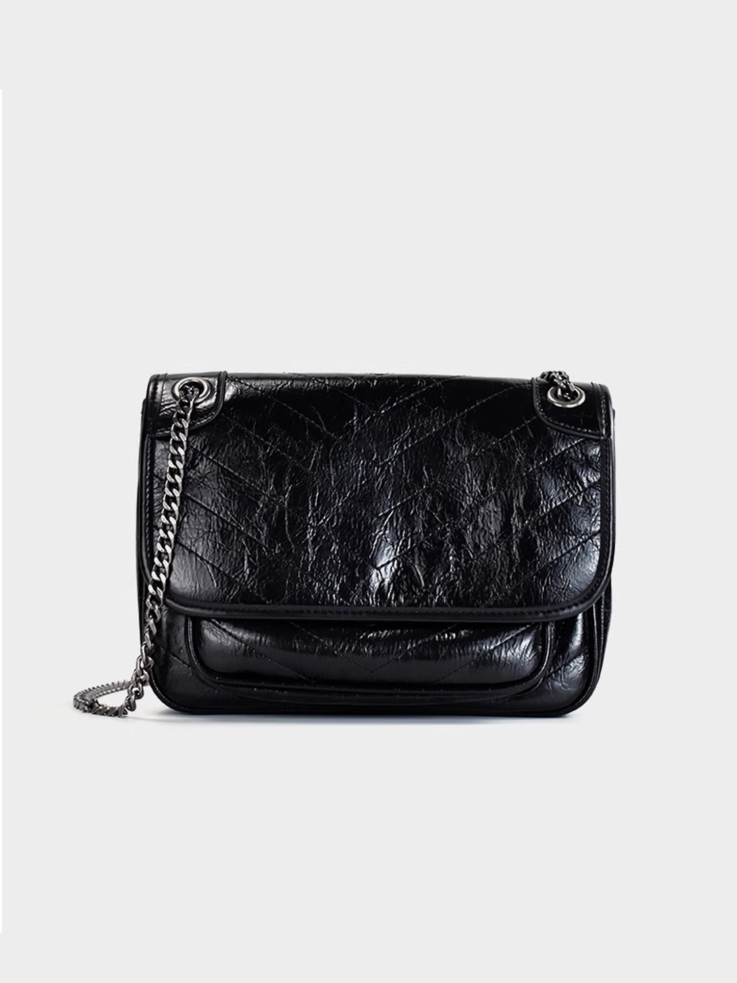 Black Chain Leather Bag