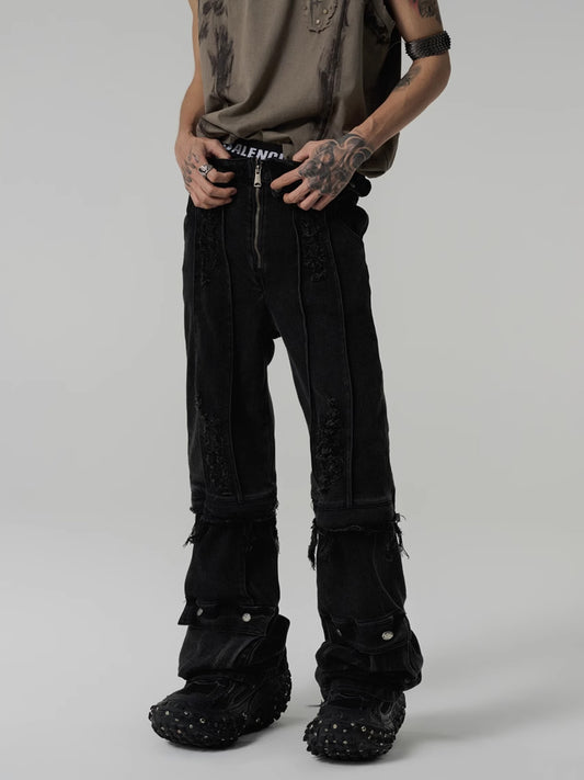 Removable Damaged Denim Pants