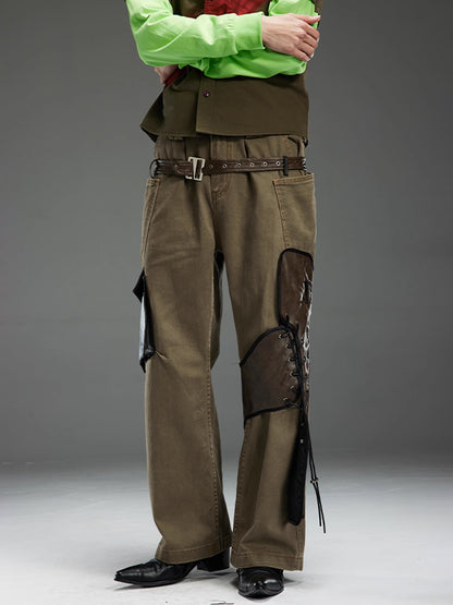 Double Belt Structured Pants