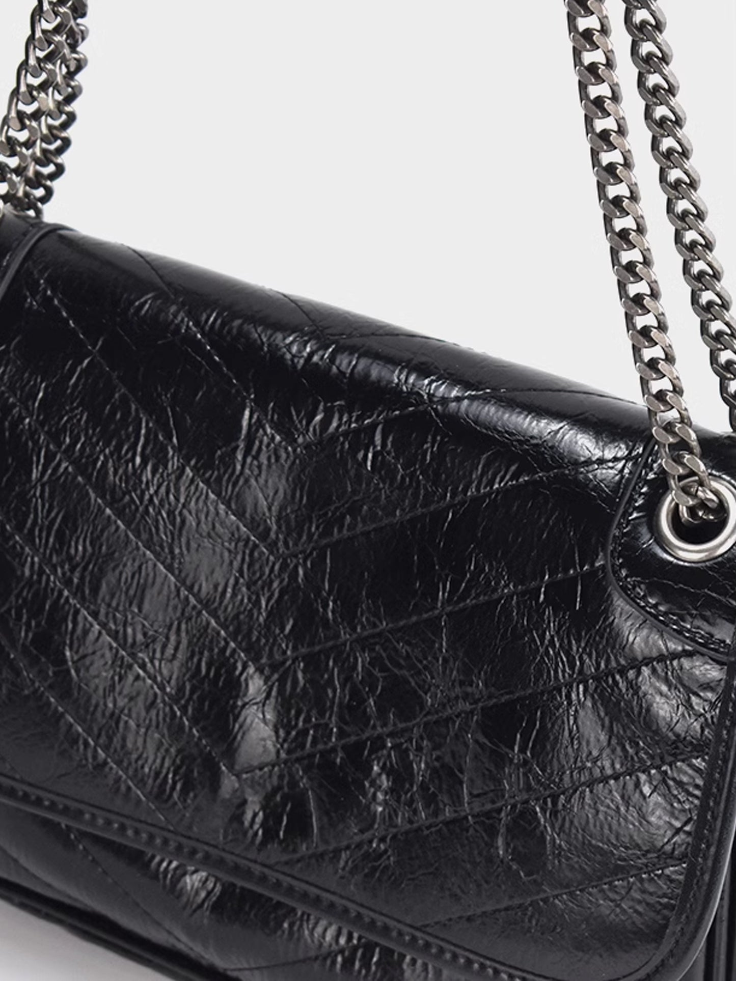 Black Chain Leather Bag