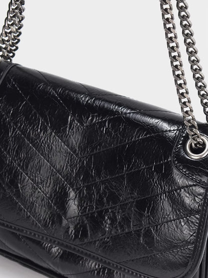 Black Chain Leather Bag