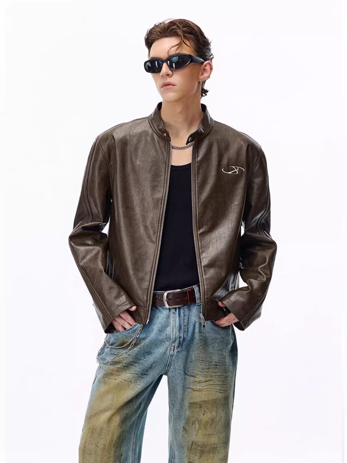 Clean Fit Biker Leather Jacket